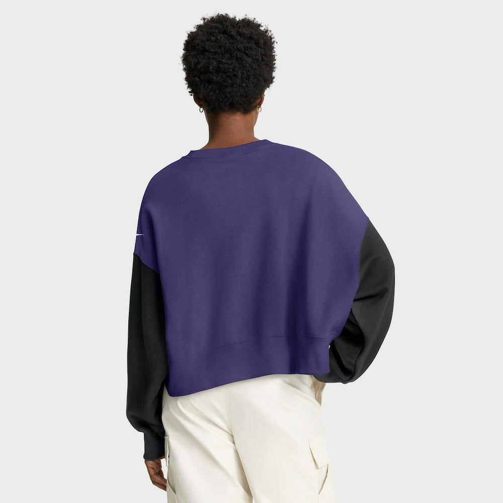 Baltimore Ravens Women's Oversized Color-Block Pullover Sweatshirt - Purple - Nike