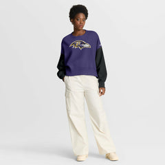 Baltimore Ravens Women's Oversized Color-Block Pullover Sweatshirt - Purple - Nike