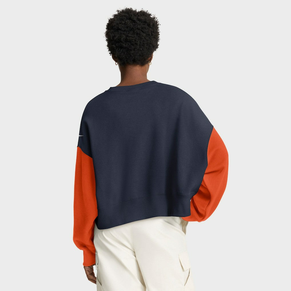 Chicago Bears Women's Oversized Color-Block Pullover Sweatshirt - Navy - Nike