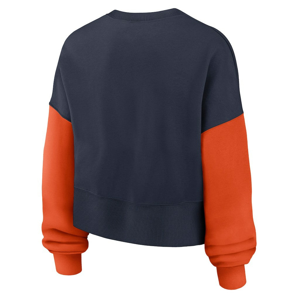 Chicago Bears Women's Oversized Color-Block Pullover Sweatshirt - Navy - Nike