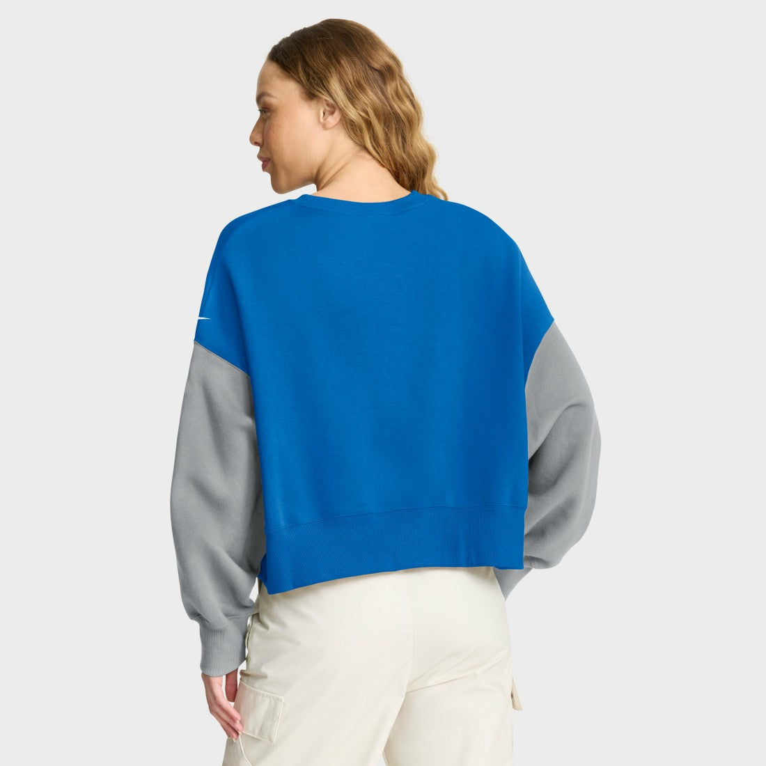 Detroit Lions Women's Oversized Color-Block Pullover Sweatshirt - Blue - Nike