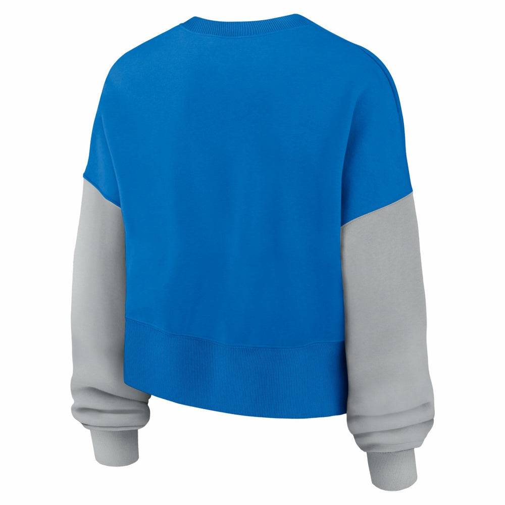 Detroit Lions Women's Oversized Color-Block Pullover Sweatshirt - Blue - Nike