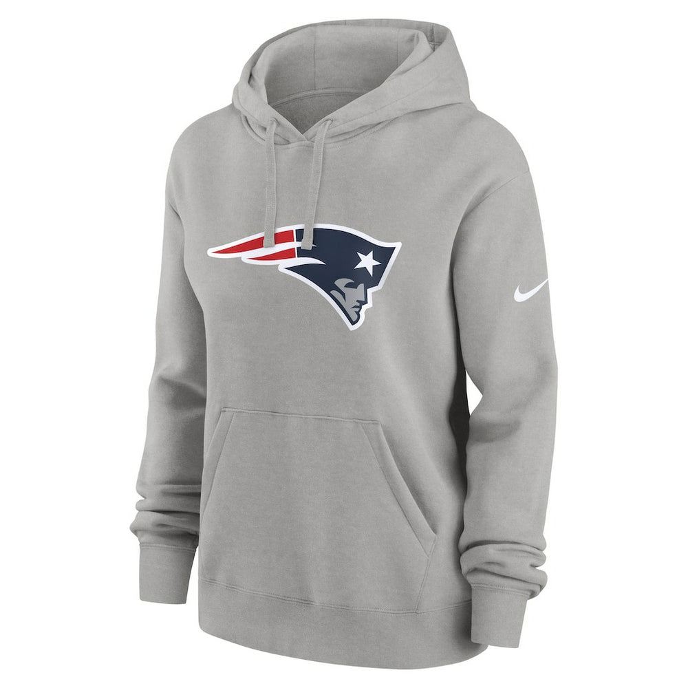 New England Patriots Women's Club Fleece Hoodie - Heather Gray - Nike