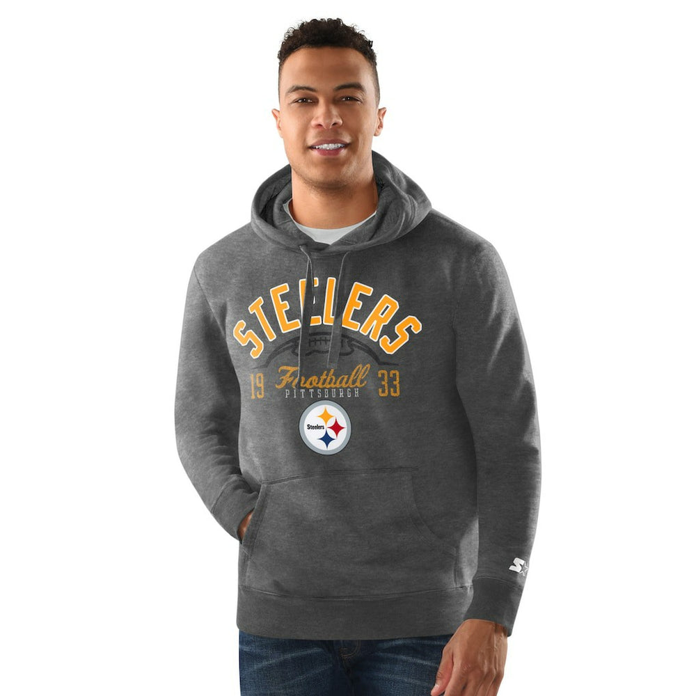 Pittsburgh Steelers Starter Pullover Hoodie - Heather Gray - NFL