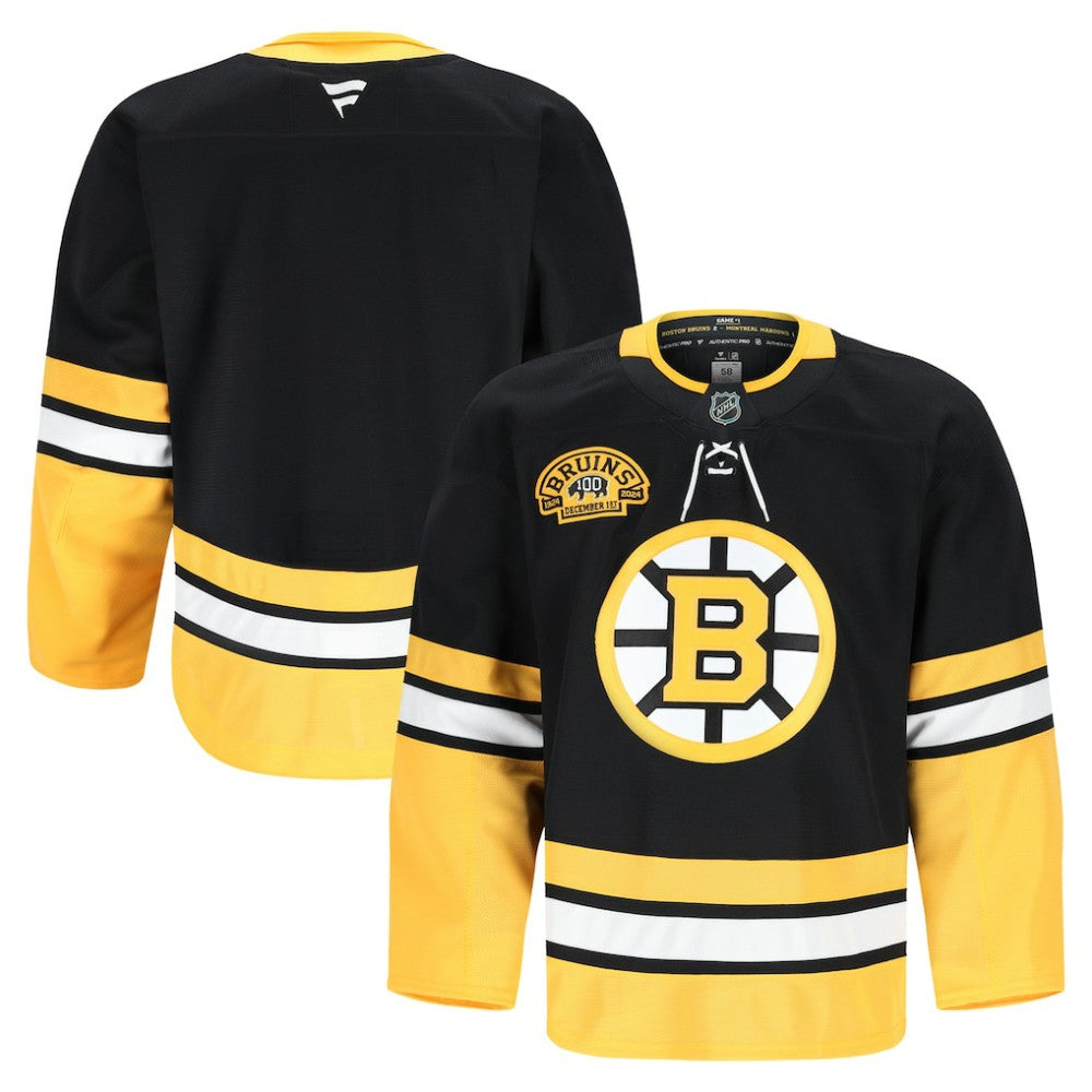 Boston Bruins Fanatics 100th Anniversary Authentic Pro Jersey - Black | Fanatics near me