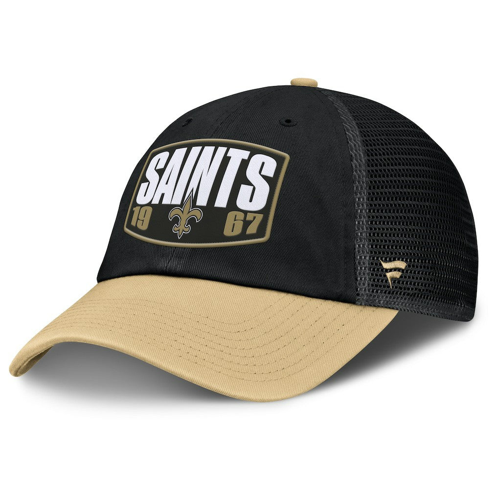 New Orleans Saints Franchise Trucker Adjustable Hat - Black/Gold - Fanatics