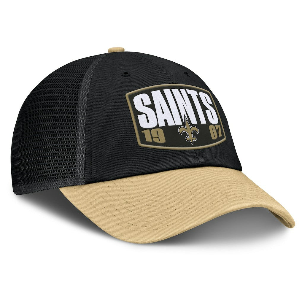 New Orleans Saints Franchise Trucker Adjustable Hat - Black/Gold - Fanatics
