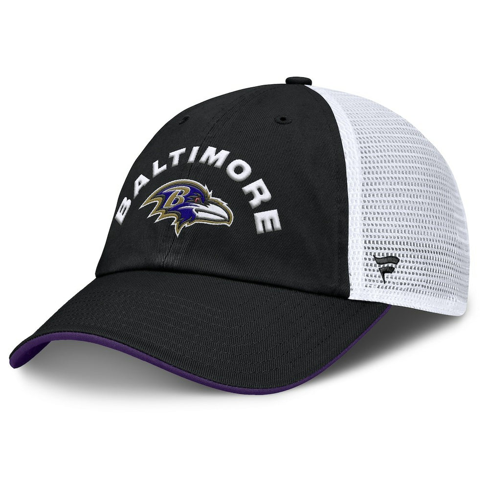 Baltimore Ravens Reverse Trucker Adjustable Hat - Black/White - Fanatics
