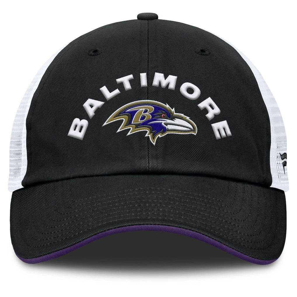 Baltimore Ravens Reverse Trucker Adjustable Hat - Black/White - Fanatics