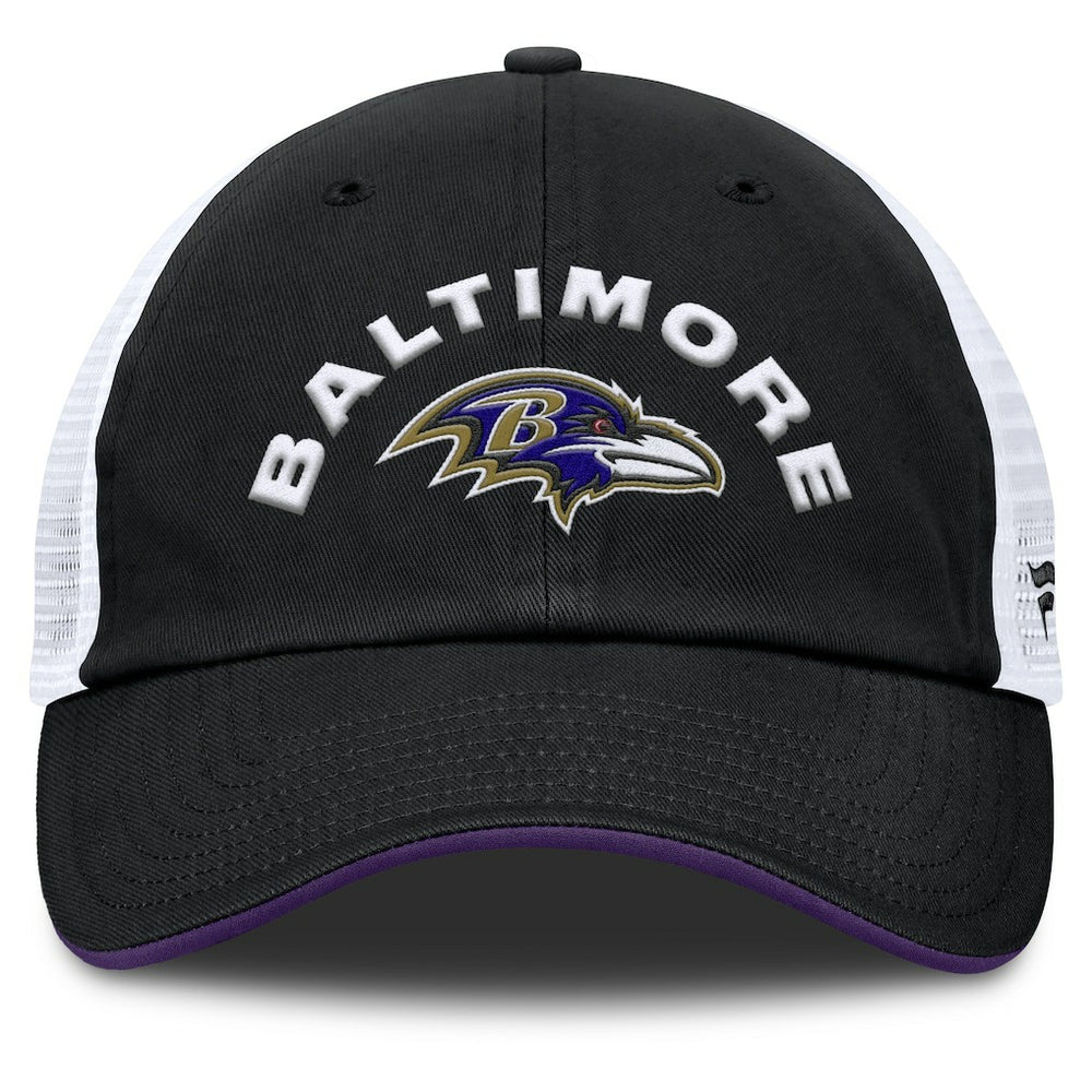 Baltimore Ravens Reverse Trucker Adjustable Hat - Black/White - Fanatics