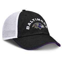 Baltimore Ravens Reverse Trucker Adjustable Hat - Black/White - Fanatics