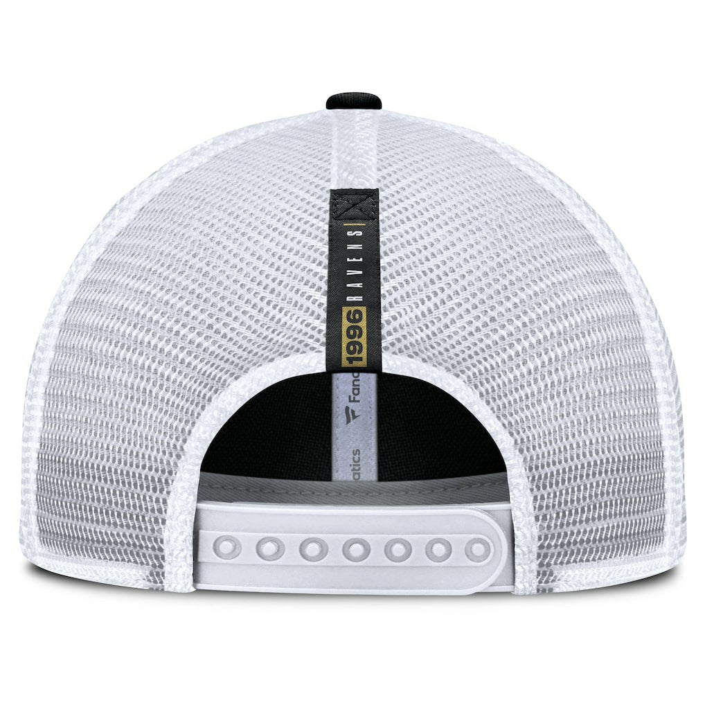 Baltimore Ravens Reverse Trucker Adjustable Hat - Black/White - Fanatics