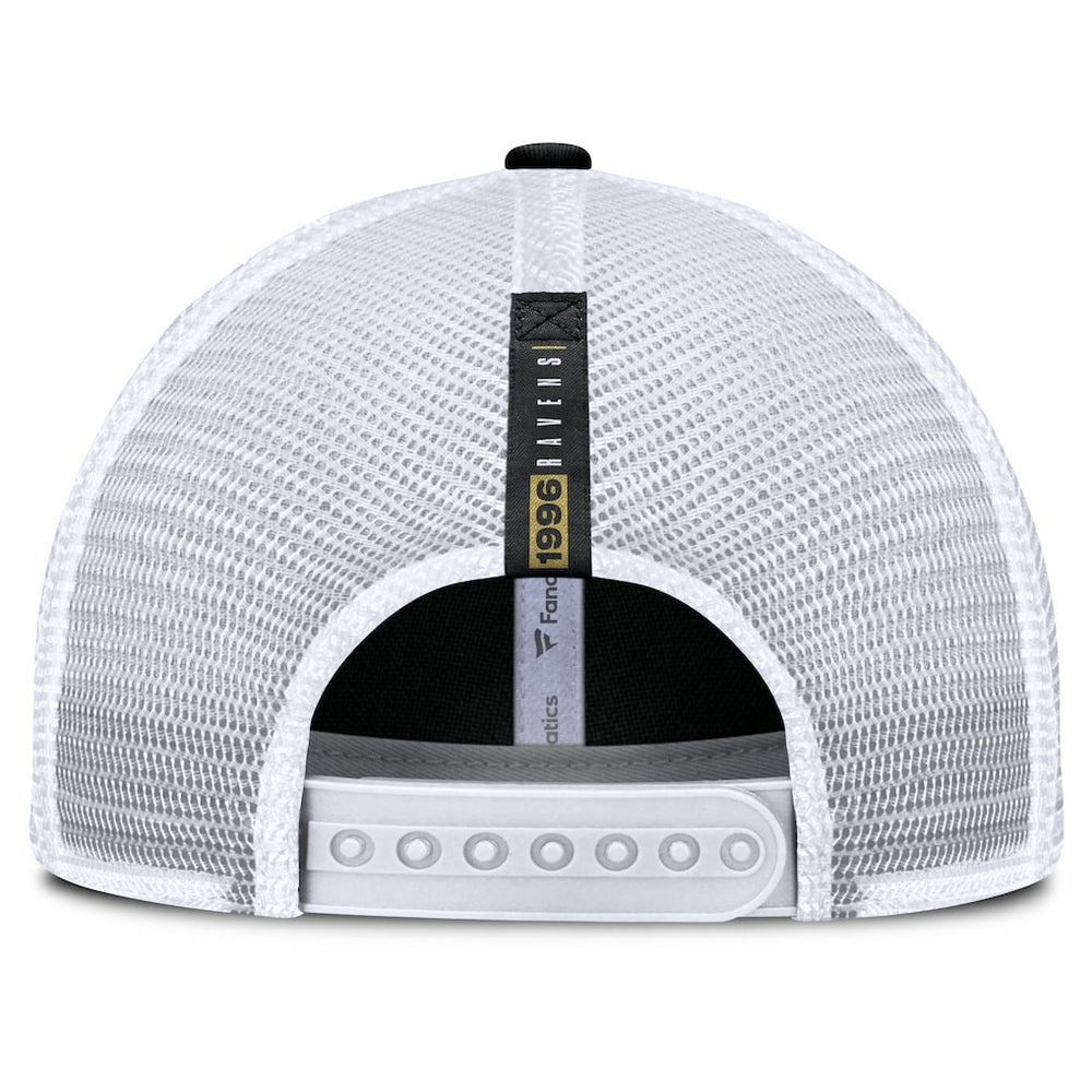 Baltimore Ravens Reverse Trucker Adjustable Hat - Black/White - Fanatics
