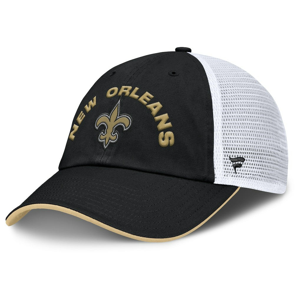 New Orleans Saints Reverse Trucker Adjustable Hat - Black/White - Fanatics