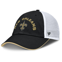 New Orleans Saints Reverse Trucker Adjustable Hat - Black/White - Fanatics
