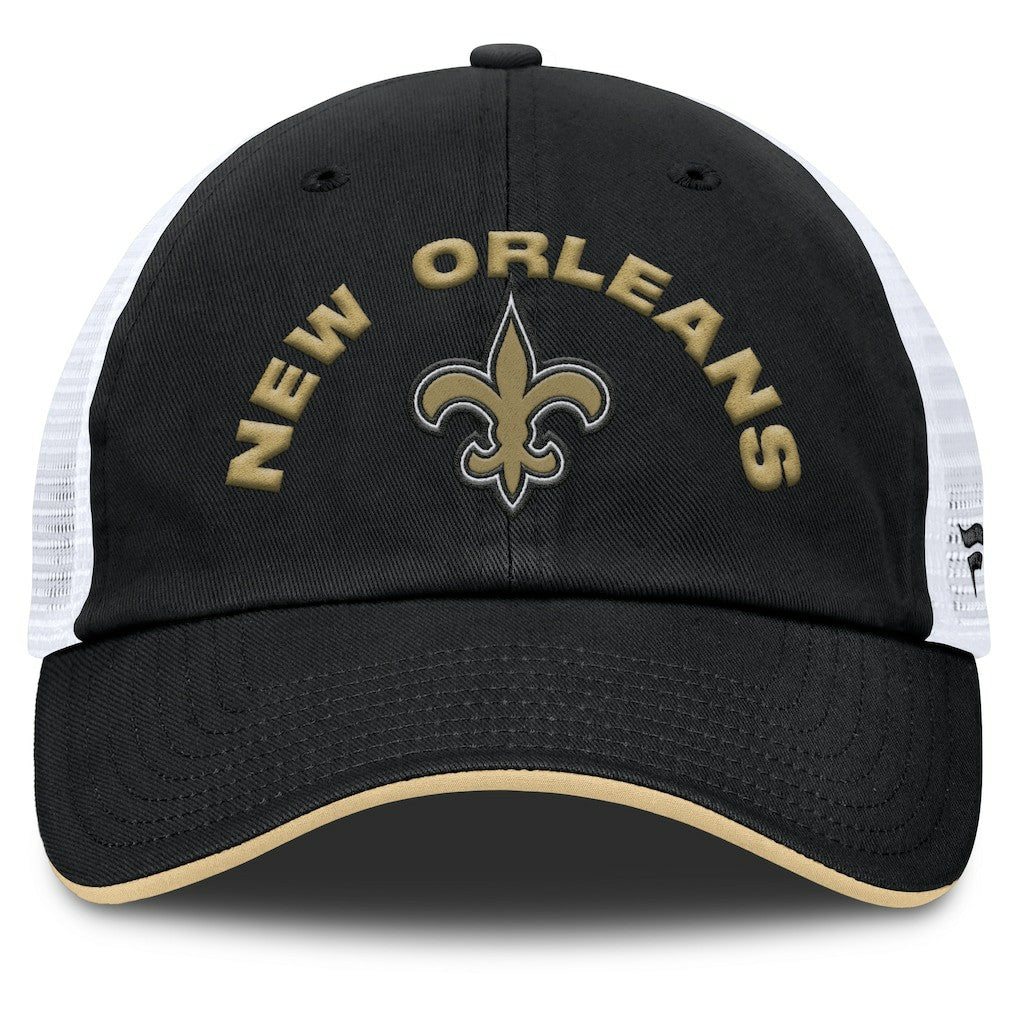 New Orleans Saints Reverse Trucker Adjustable Hat - Black/White - Fanatics