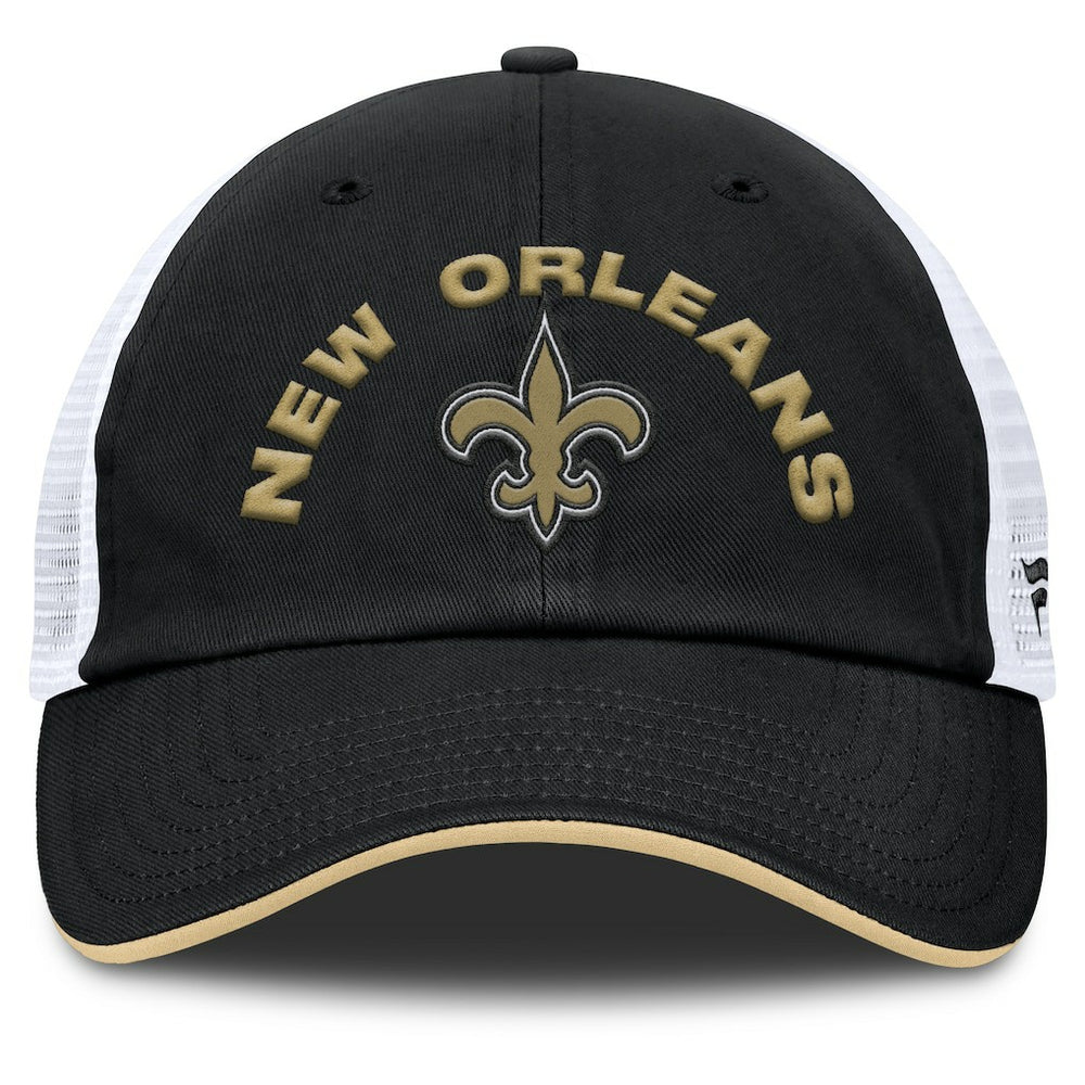 New Orleans Saints Reverse Trucker Adjustable Hat - Black/White - Fanatics