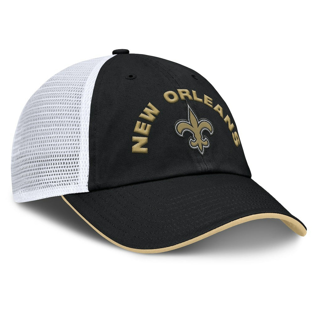New Orleans Saints Reverse Trucker Adjustable Hat - Black/White - Fanatics