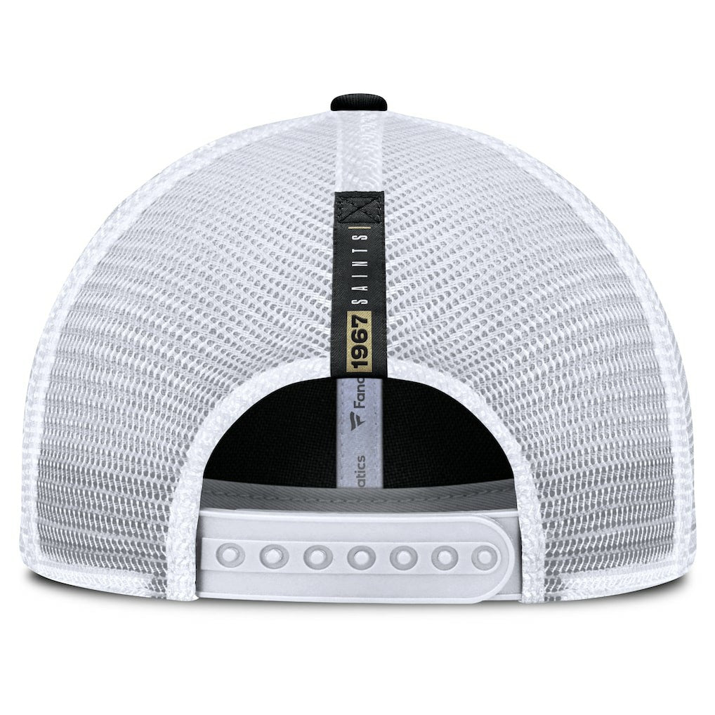New Orleans Saints Reverse Trucker Adjustable Hat - Black/White - Fanatics