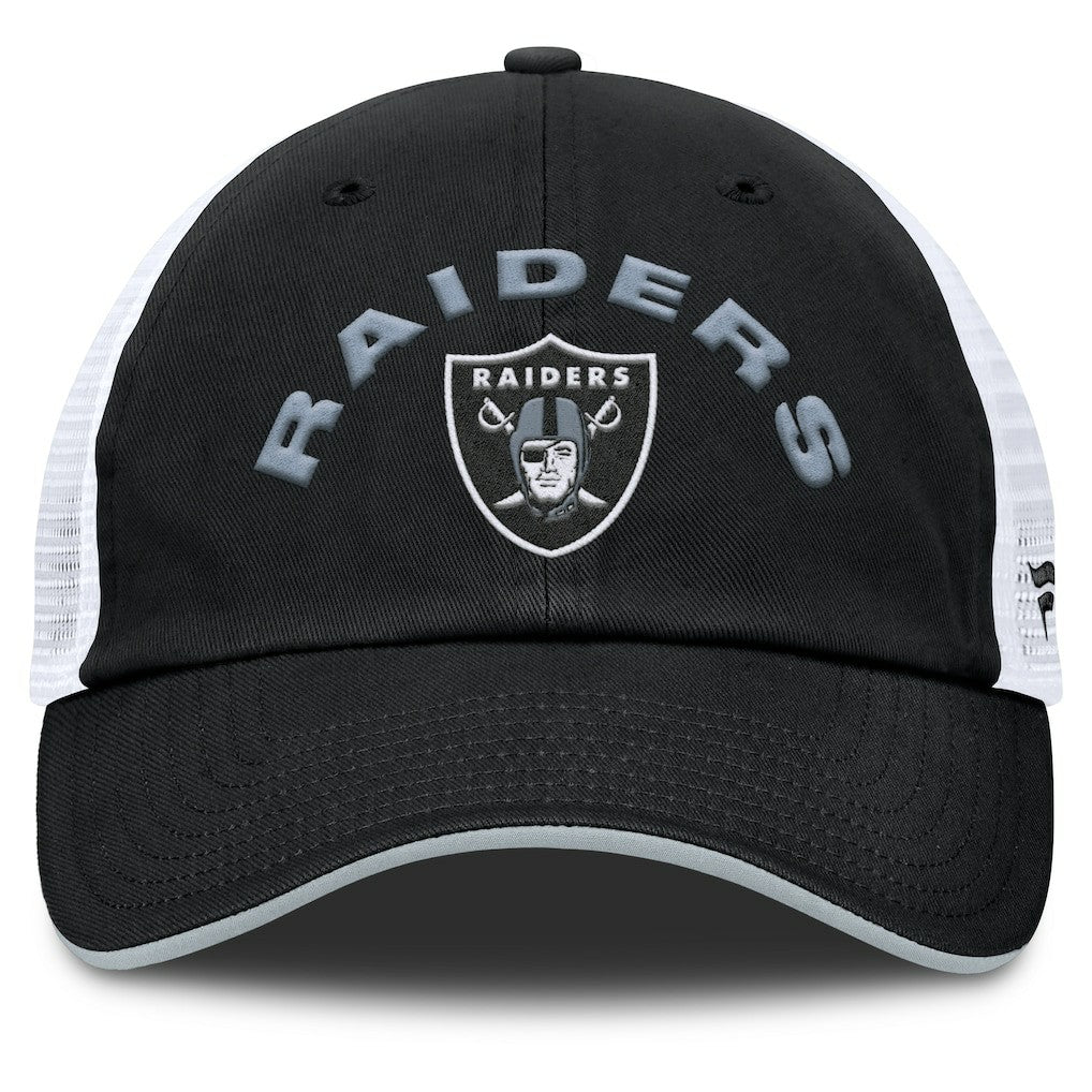 Las Vegas Raiders Reverse Trucker Adjustable Hat - Black/White - Fanatics