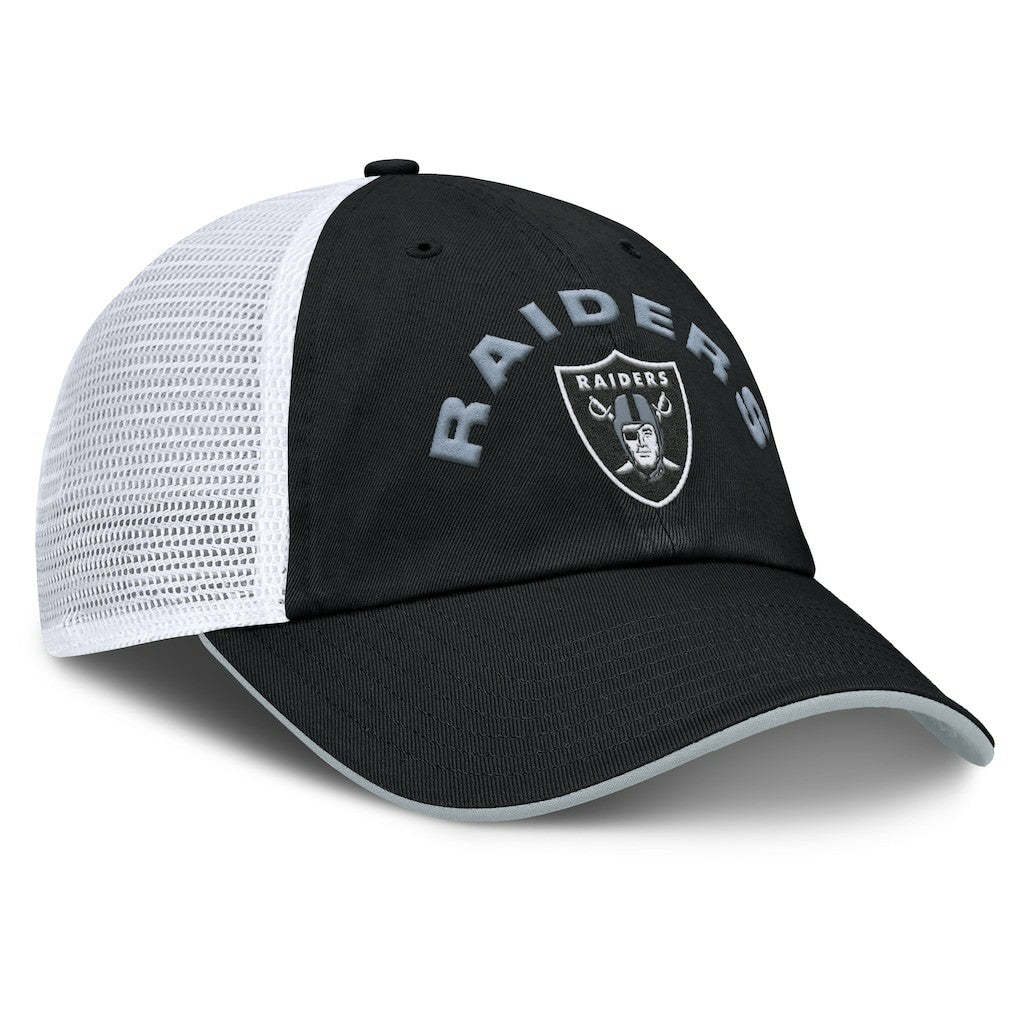 Las Vegas Raiders Reverse Trucker Adjustable Hat - Black/White - Fanatics