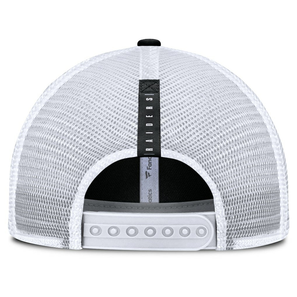 Las Vegas Raiders Reverse Trucker Adjustable Hat - Black/White - Fanatics