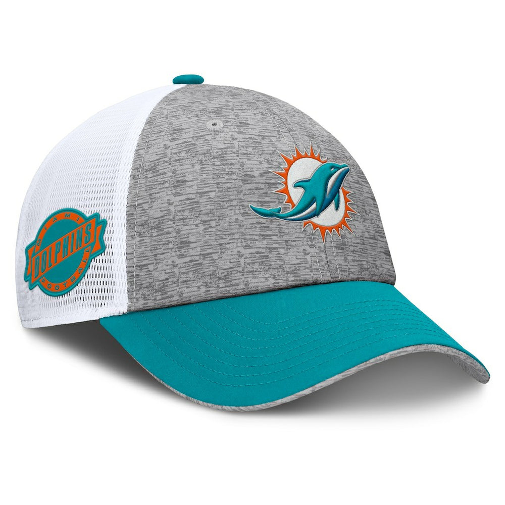 Miami Dolphins Option Trucker Adjustable Hat - Gray/Aqua - Fanatics
