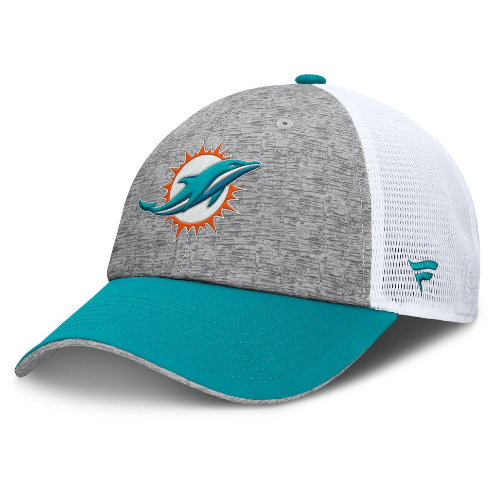Miami Dolphins Option Trucker Adjustable Hat - Gray/Aqua - Fanatics