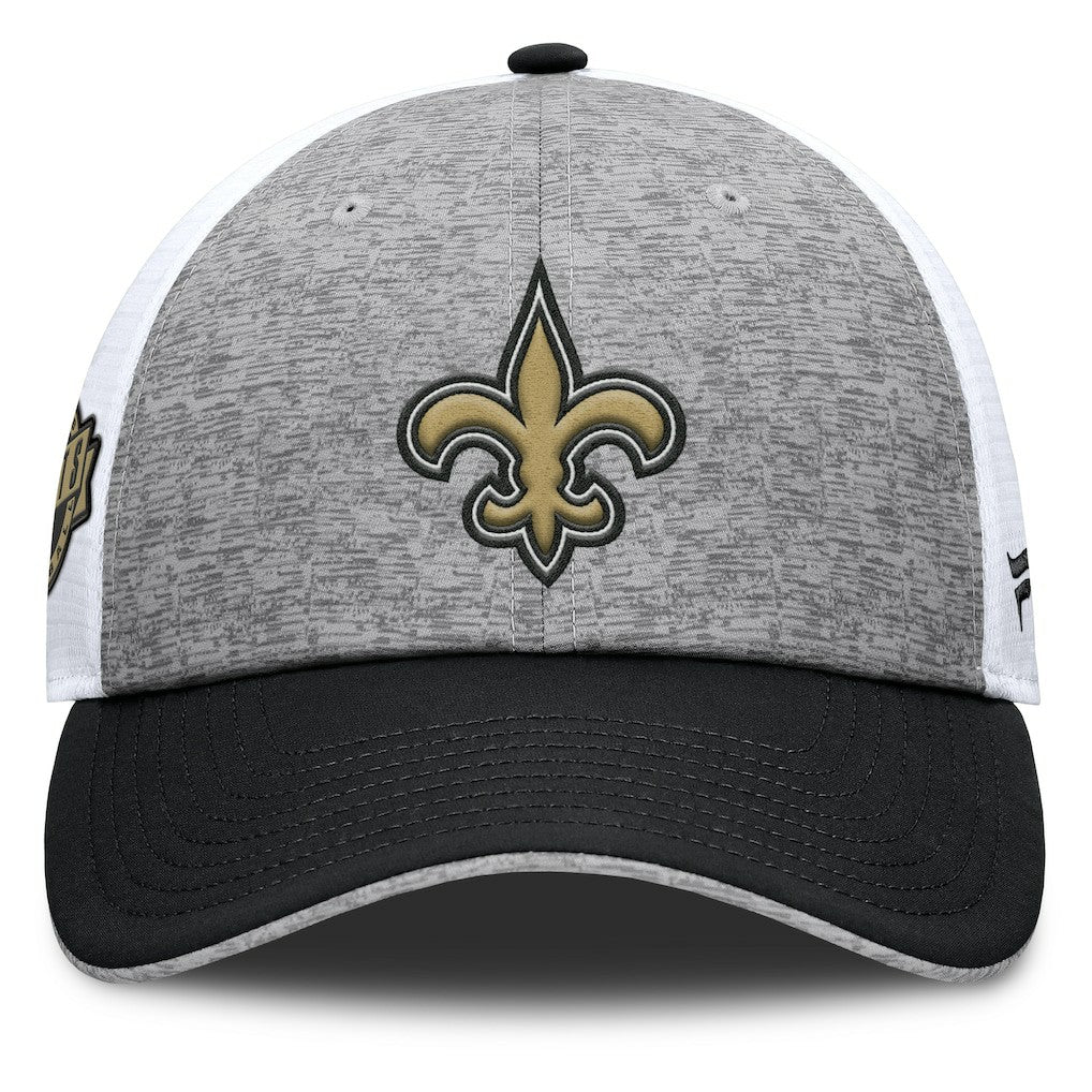 New Orleans Saints Option Trucker Adjustable Hat - Gray/Black - Fanatics
