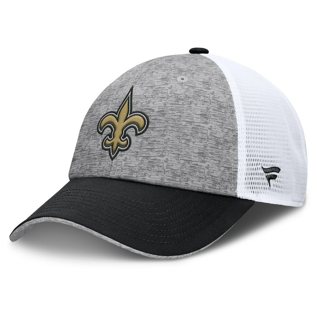 New Orleans Saints Option Trucker Adjustable Hat - Gray/Black - Fanatics
