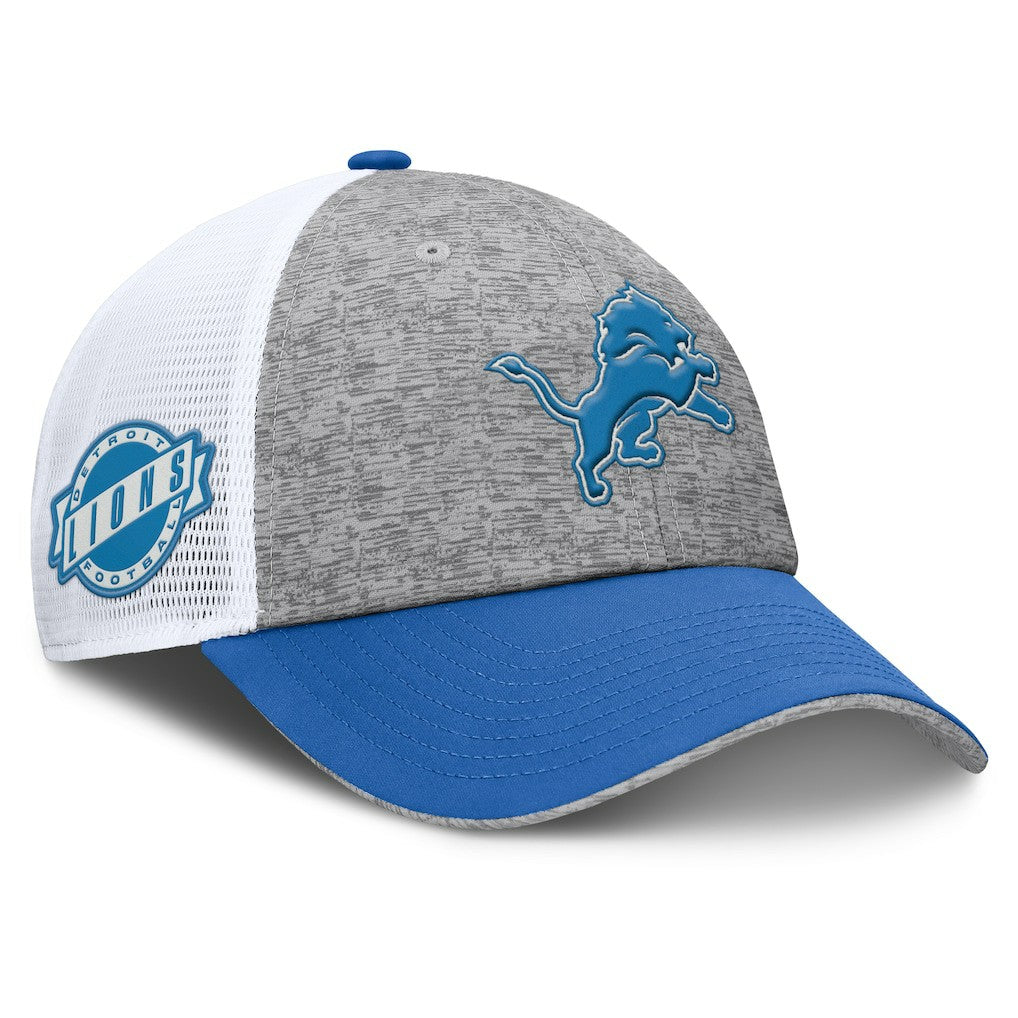 Detroit Lions Option Trucker Adjustable Hat - Gray/Blue - Fanatics