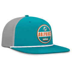 Miami Dolphins Edge Rush Trucker Adjustable Hat - Aqua/Gray - Fanatics