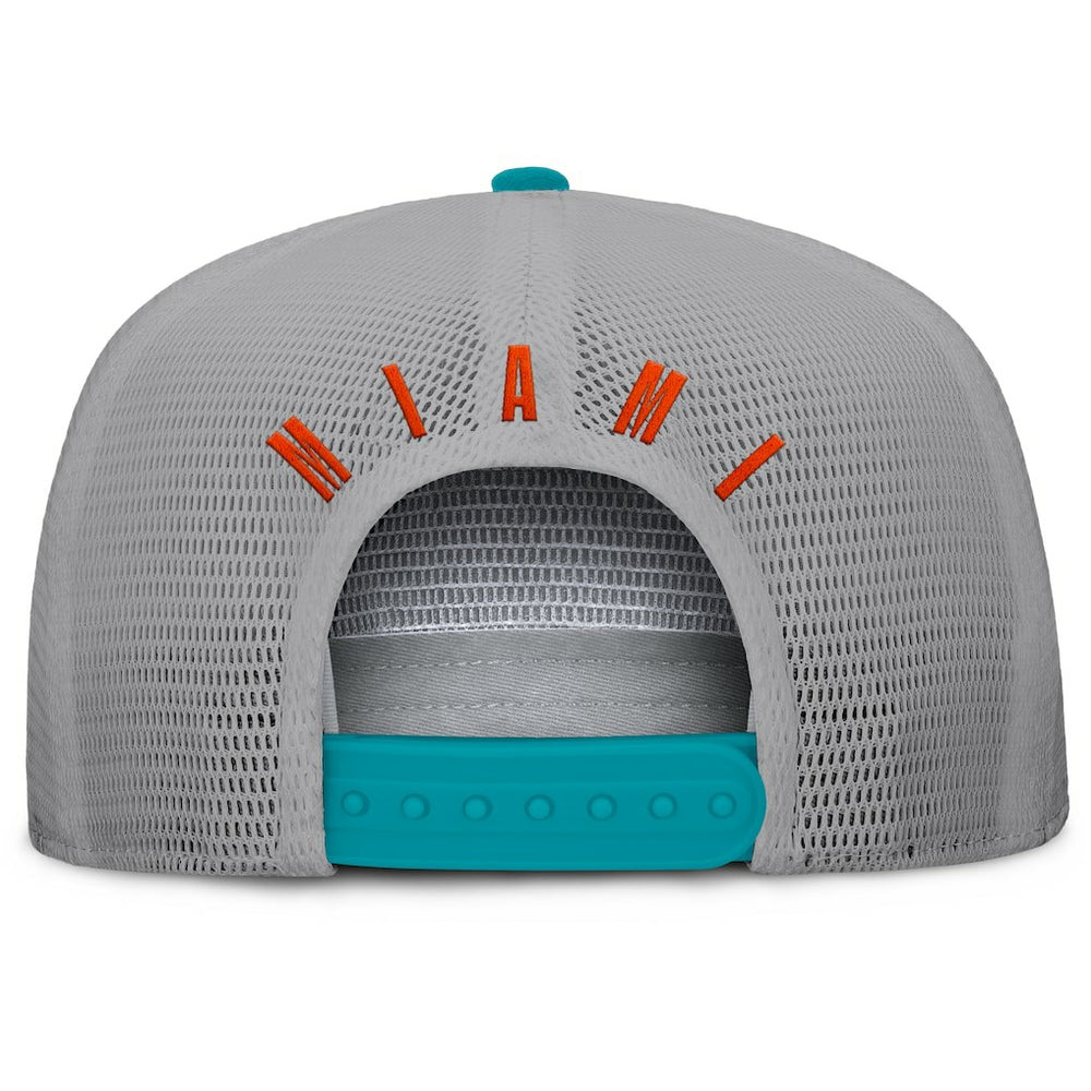 Miami Dolphins Edge Rush Trucker Adjustable Hat - Aqua/Gray - Fanatics