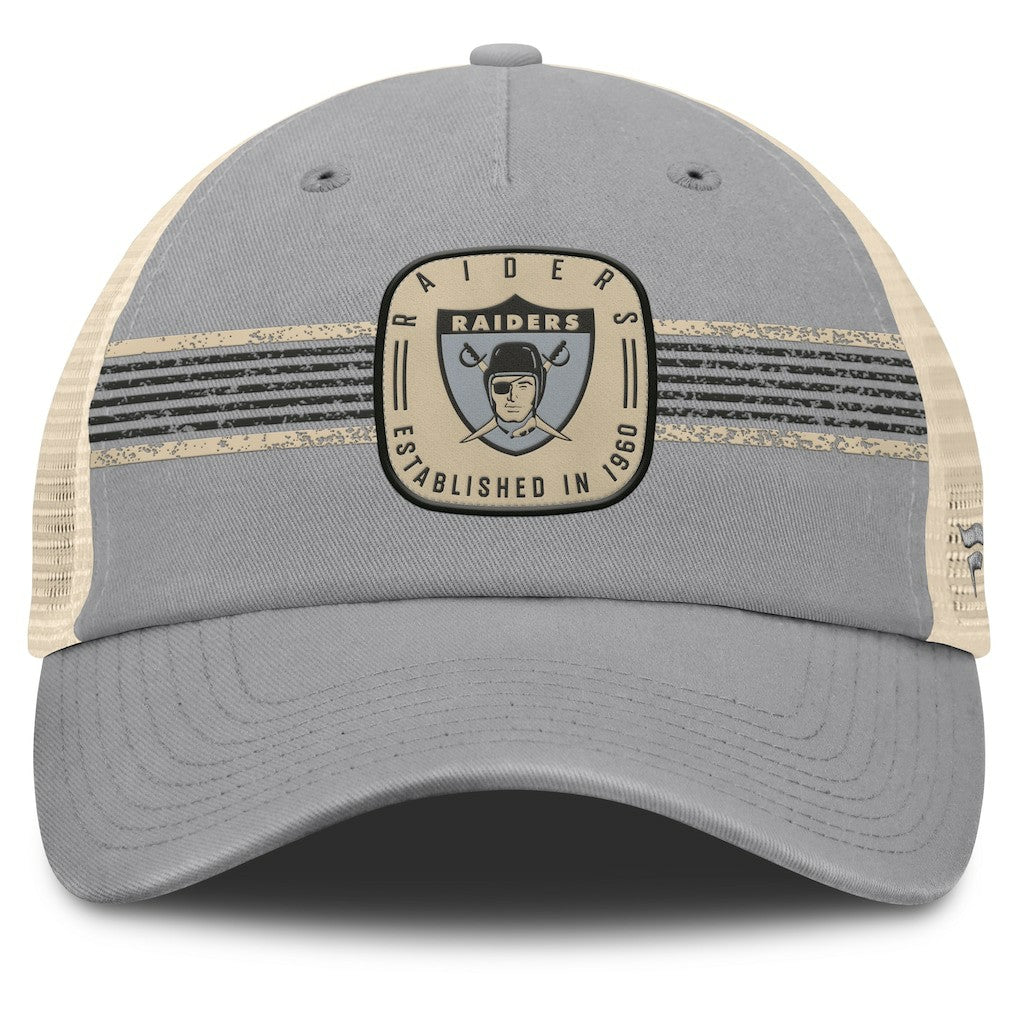 Las Vegas Raiders Heritage Bootleg Trucker Adjustable Hat - Gray - Fanatics