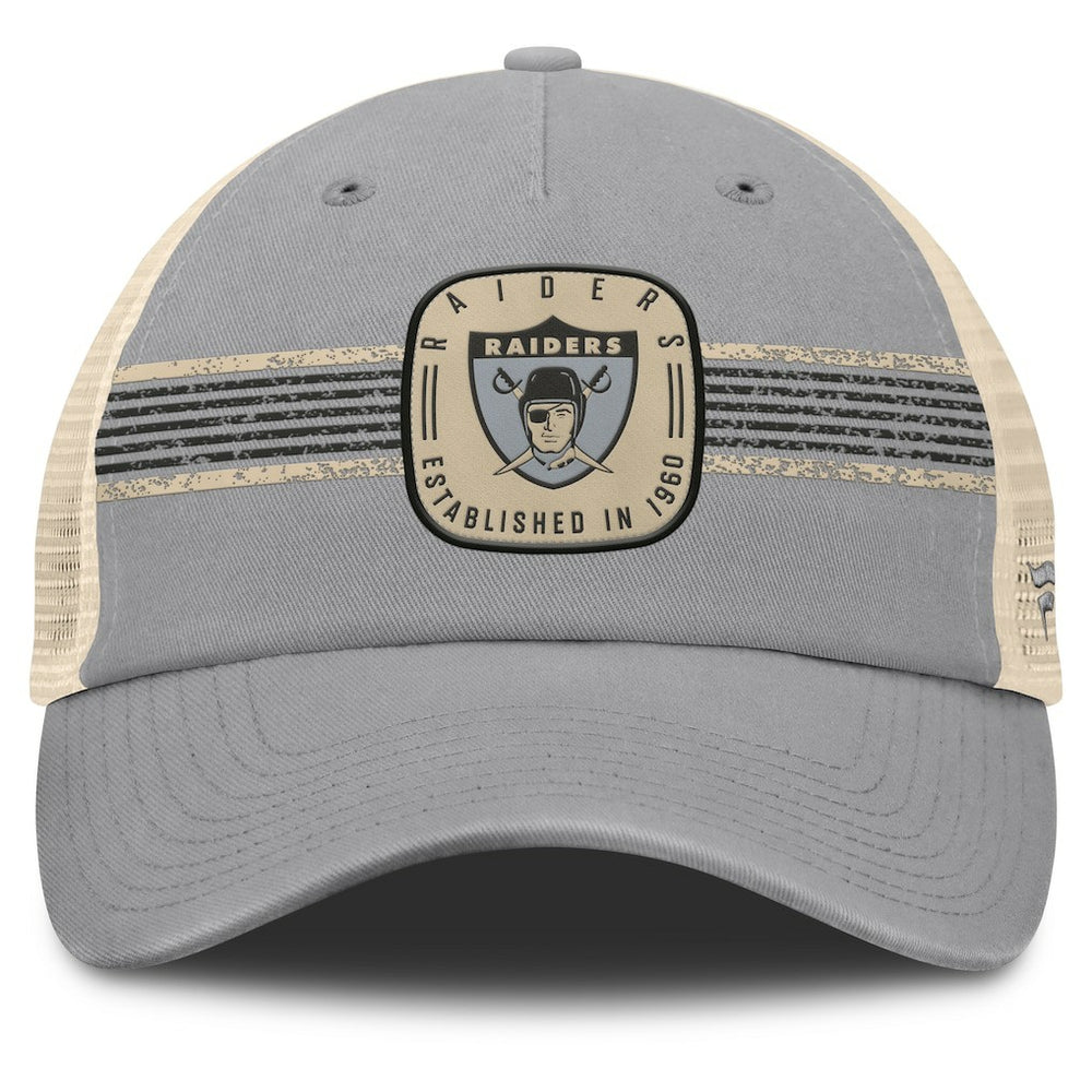 Las Vegas Raiders Heritage Bootleg Trucker Adjustable Hat - Gray - Fanatics
