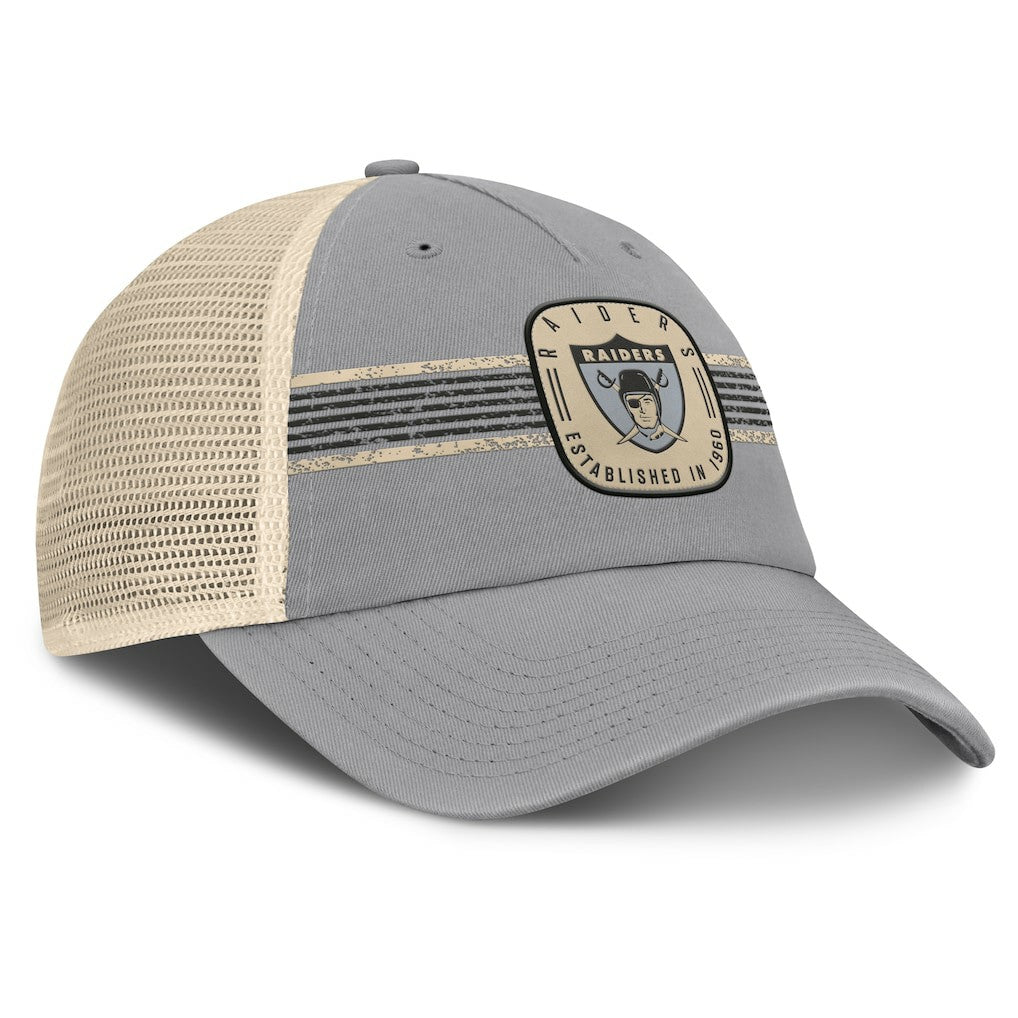 Las Vegas Raiders Heritage Bootleg Trucker Adjustable Hat - Gray - Fanatics