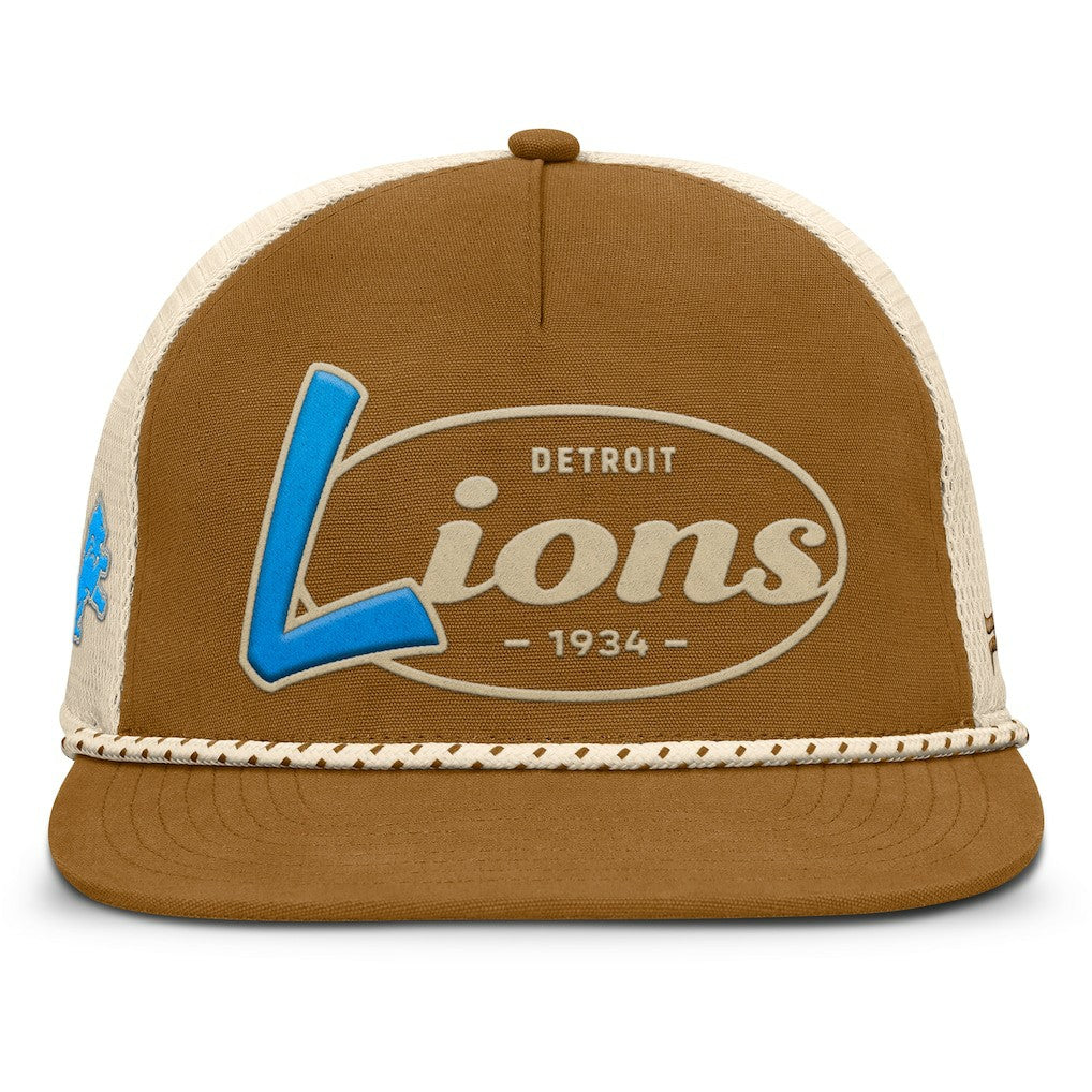 Detroit Lions Iso Rope Trucker Adjustable Hat - Brown - Fanatics