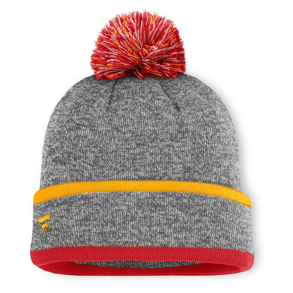 Kansas City Chiefs Motion Cuffed Knit Hat with Pom - Heather Gray - Fanatics