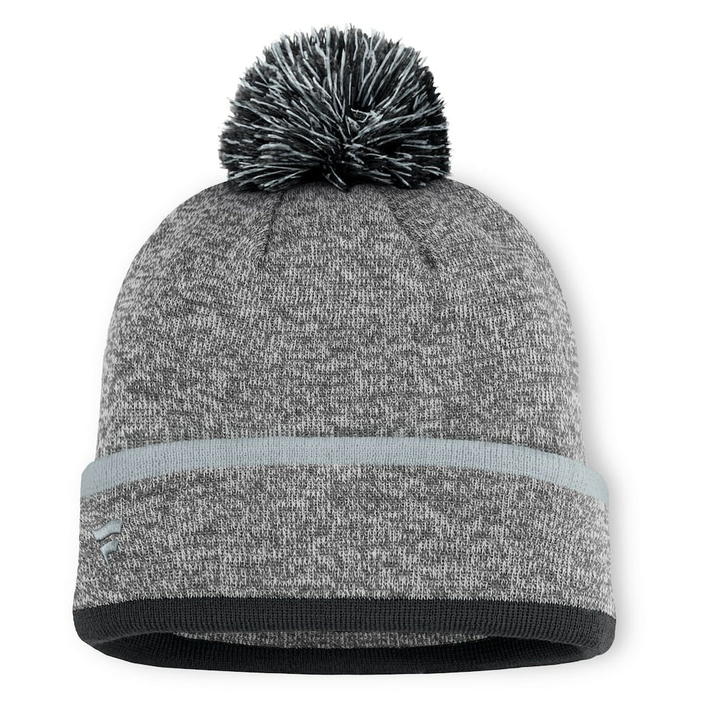 Las Vegas Raiders Motion Cuffed Knit Hat with Pom - Heather Gray - Fanatics