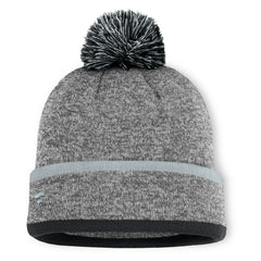 Las Vegas Raiders Motion Cuffed Knit Hat with Pom - Heather Gray - Fanatics