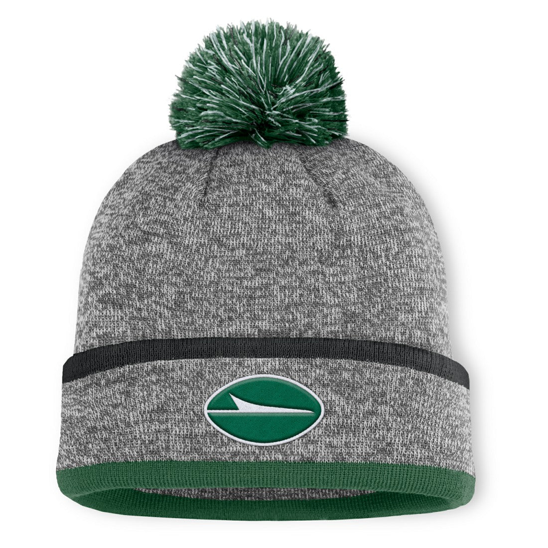 New York Jets Motion Cuffed Knit Hat with Pom - Heather Gray - Fanatics