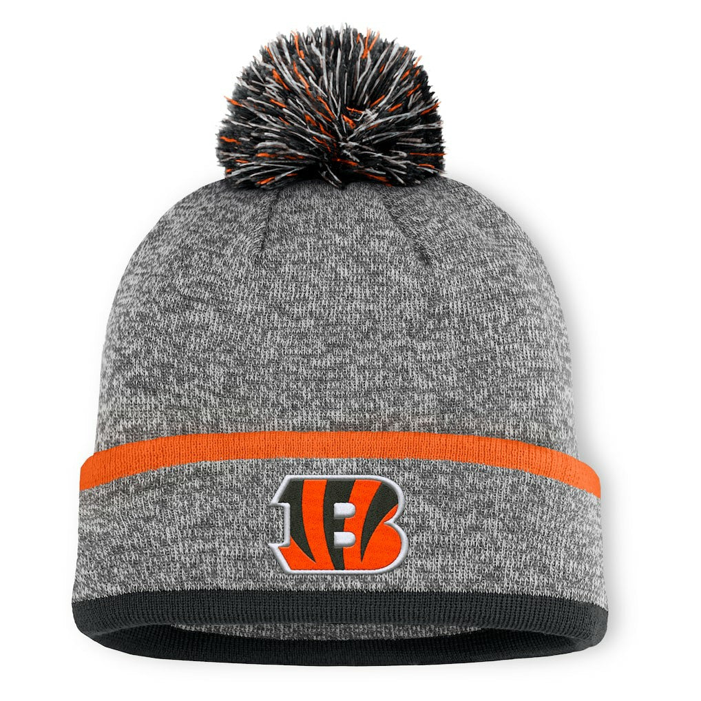 Cincinnati Bengals Motion Cuffed Knit Hat with Pom - Heather Gray - Fanatics