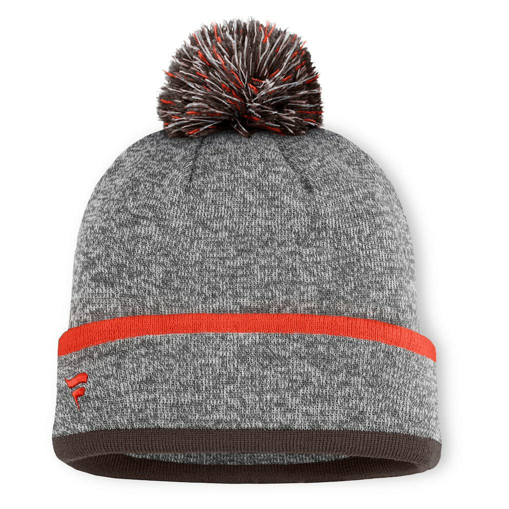 Cleveland Browns Motion Cuffed Knit Hat with Pom - Heather Gray - Fanatics