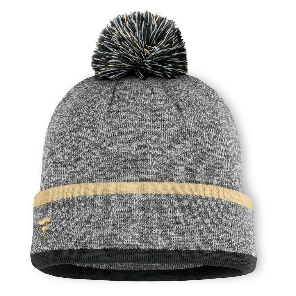New Orleans Saints Motion Cuffed Knit Hat with Pom - Heather Gray - Fanatics