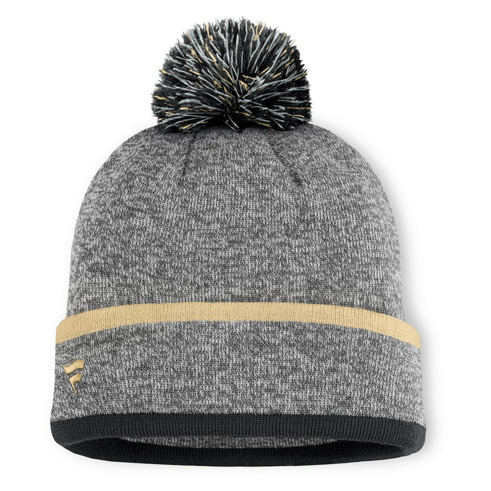 New Orleans Saints Motion Cuffed Knit Hat with Pom - Heather Gray - Fanatics