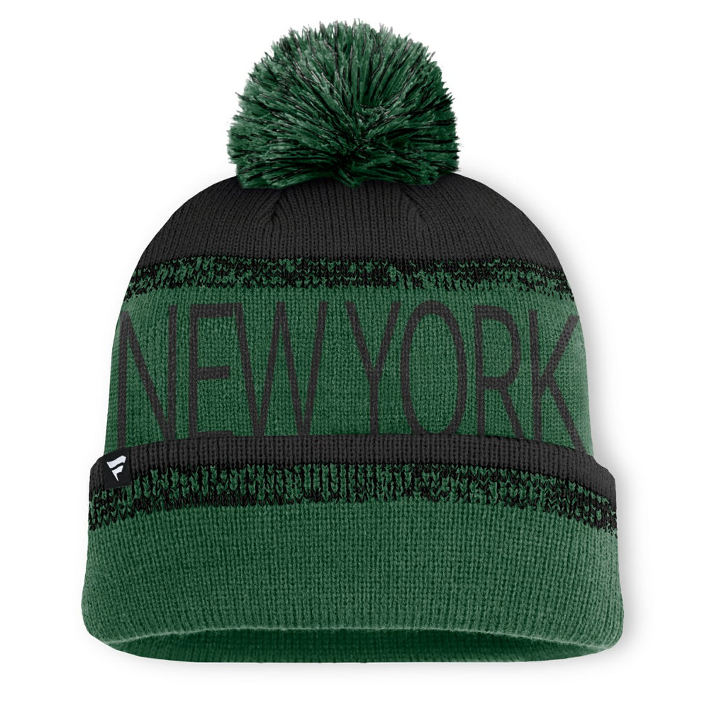 New York Jets Play Action Cuffed Knit Hat with Pom - Green/Black - Fanatics