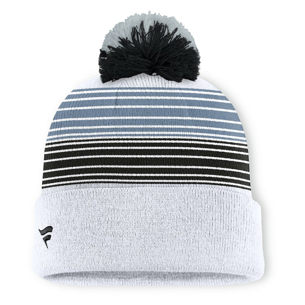 Las Vegas Raiders Ghost Cuffed Knit Hat with Pom - White - Fanatics