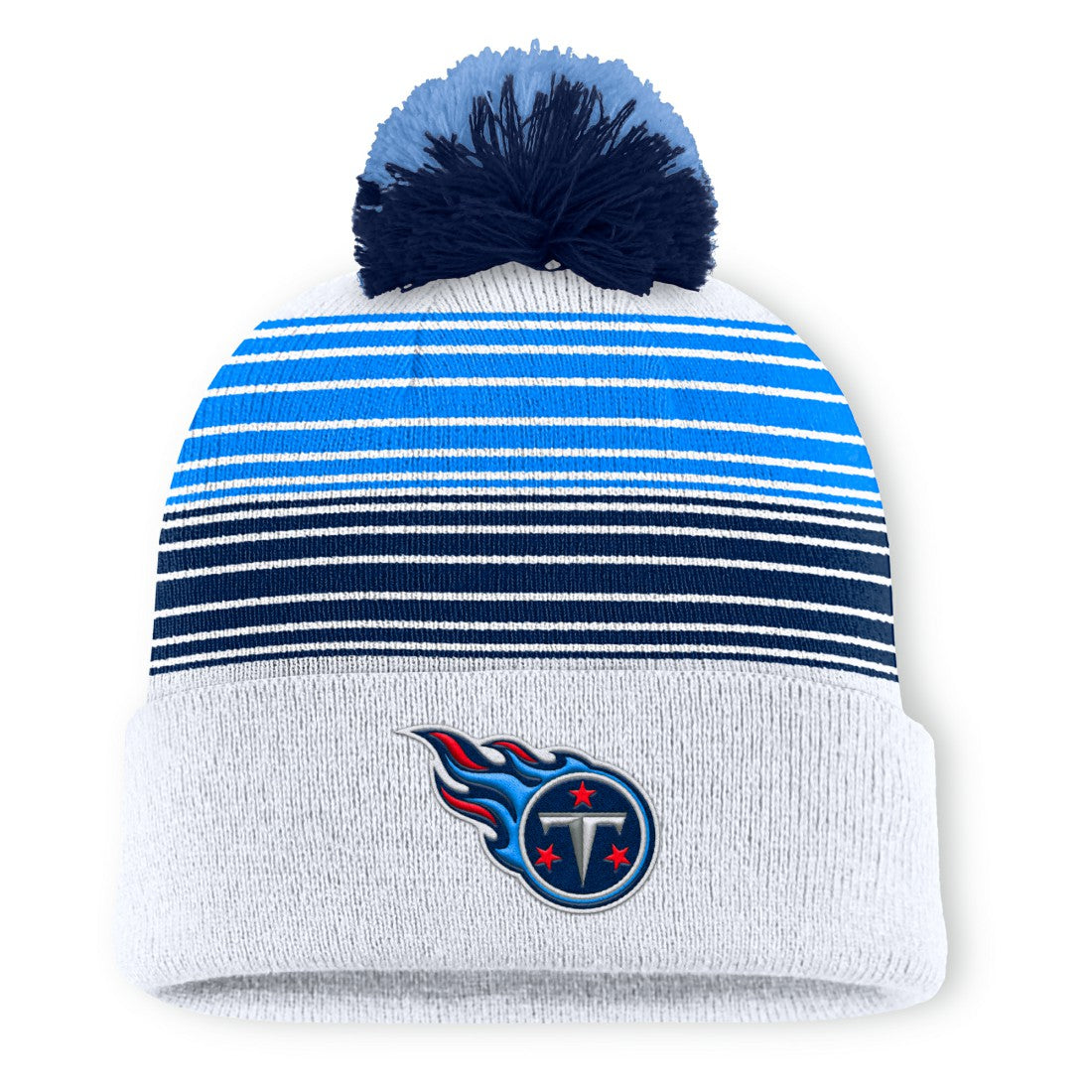 Tennessee Titans Ghost Cuffed Knit Hat with Pom - White - Fanatics