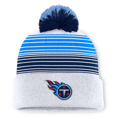 Tennessee Titans Ghost Cuffed Knit Hat with Pom - White - Fanatics