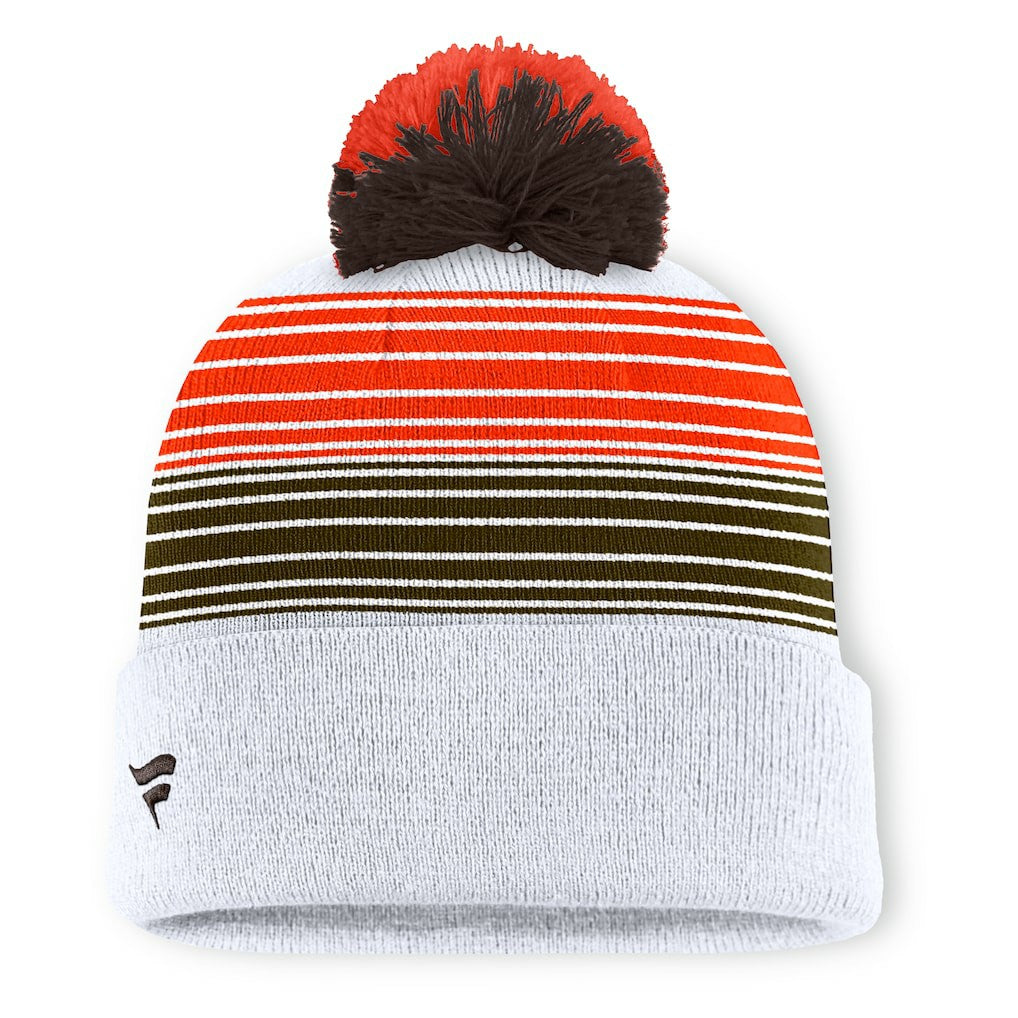Cleveland Browns Ghost Cuffed Knit Hat with Pom - White - Fanatics